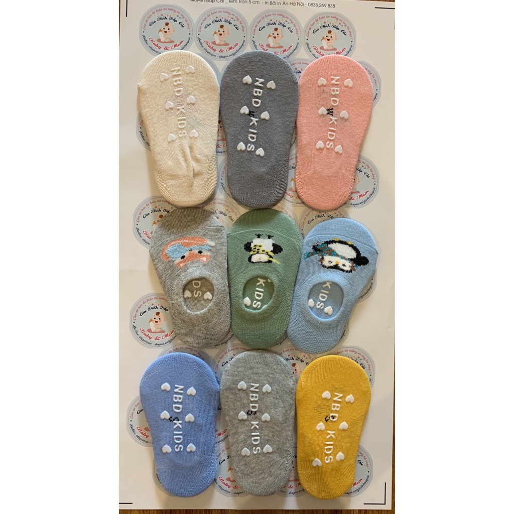 Set 3 đôi tất chống trơn trượt NBD Moubudou Kid cho bé từ