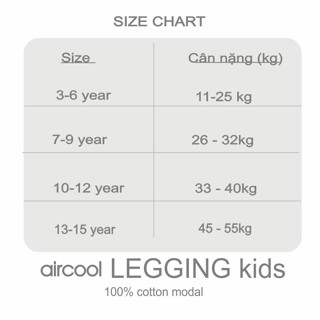 Quần legging bé gái 3-15 tuổi aircool 100% cotton modal mềm mại & ấm áp - ảnh sản phẩm 9