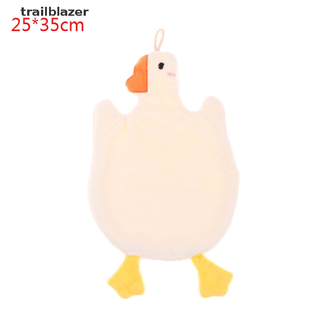 Khăn Lau Tay Treo Tường Bằng Lông Cừu San Hô Hình Vịt Hoạt Hình Đáng Yêu