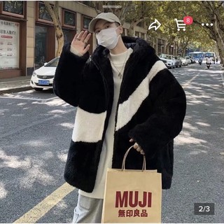 Áo khoác lông cừu cao cấp - áo khoác lông cừu fom dáng unisex dày dặn