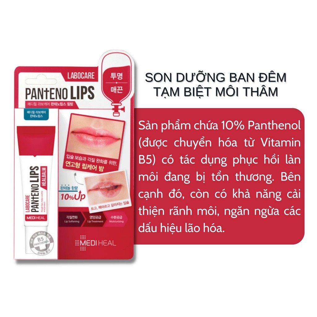 Son Dưỡng Môi Ban Ngày/ Đêm Mediheal, Làm Mờ Thâm Môi, Mềm Môi - Mediheal Labocare Panteno Lips