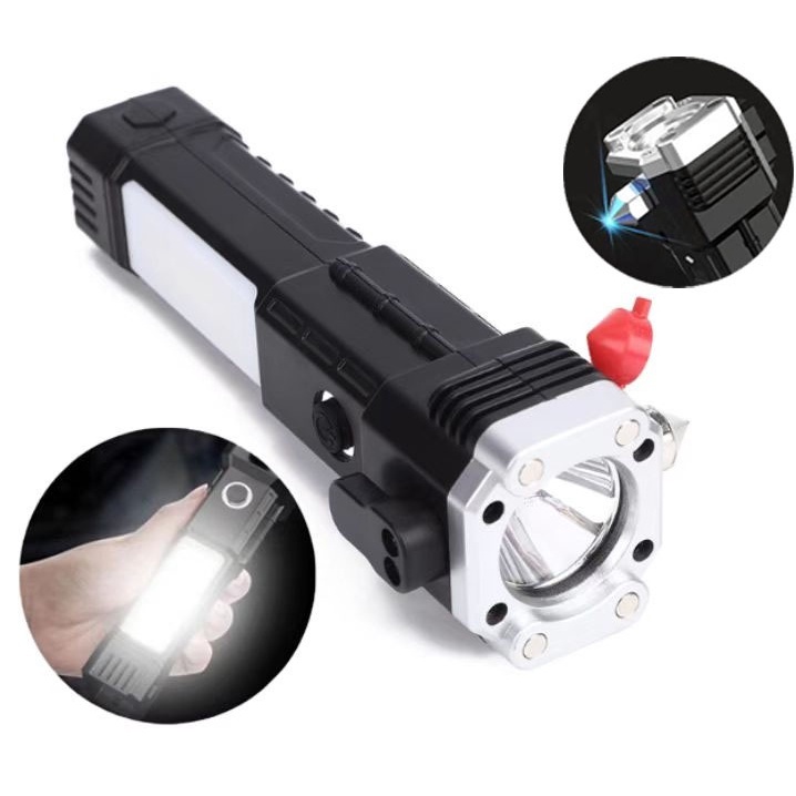 ĐÈN PIN ĐA NĂNG SIÊU SÁNG KÈM BÚA 4 IN 1 VÀ CÁP SẠC USB.AH