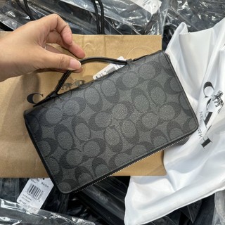 Túi ví clutch cầm tay nam Coac nhiều ngăn size 21 fullbox và túi giấy