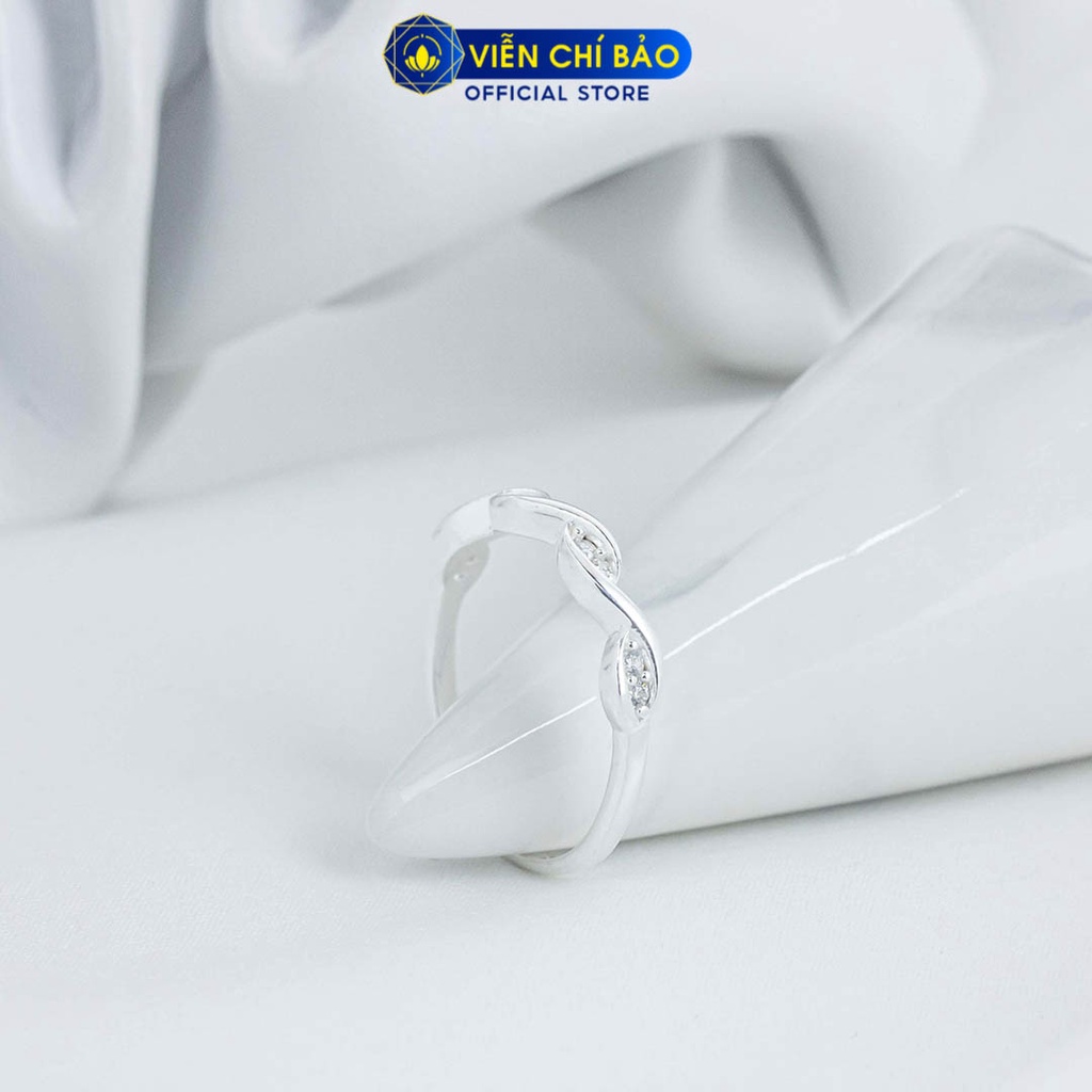 Nhẫn bạc nữ vô cực đính đá chất liệu bạc 925 thời trang phụ kiện trang sức Viễn Chí Bảo N400093