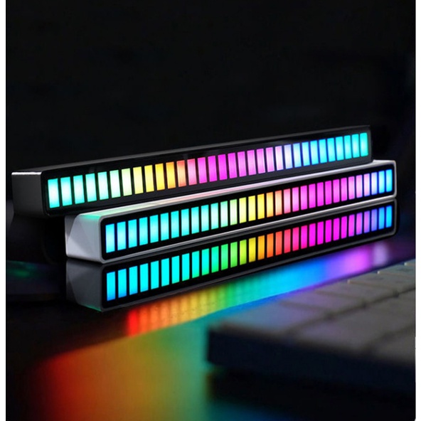 Thanh đèn led RGB nháy theo nhạc 16 TRIỆU MÀU điều khiển bằng cảm biến âm thanh siêu nhạy đèn trang trí PC, decor phòng