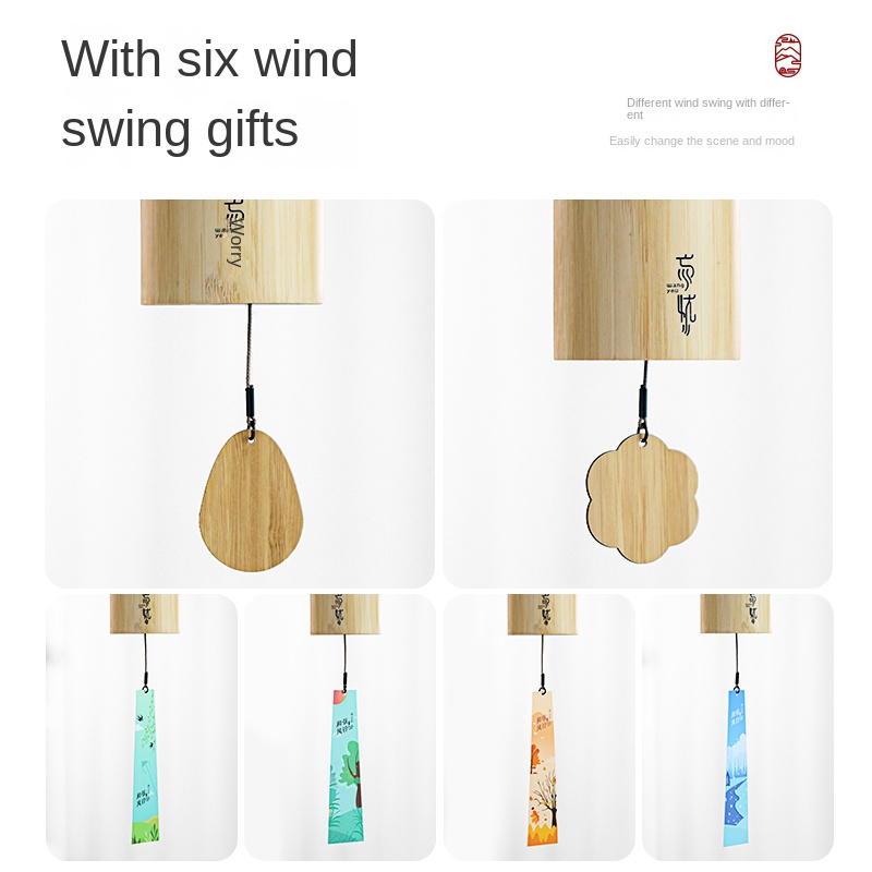 Chuông Gió 8 / 9 Tông Bằng Tre Tự Nhiên Trang Trí Nhà Cửa Sân Vườn