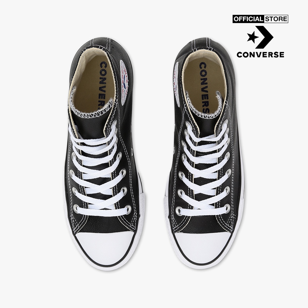 CONVERSE - Giày sneakers cổ cao unisex Chuck Taylor All Star Leather 132170C-00B0_BLACK