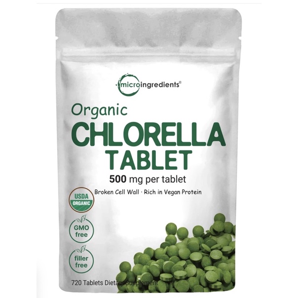 Viên tảo lục chlorella hữu cơ Micro Ingredients 720v