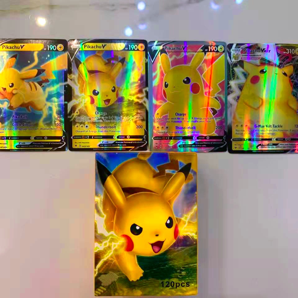 Bộ 100 thẻ bài Pokemon gồm 80 thẻ EX và 20 thẻ GX in hình các lá bài huyền thoại siêu hiếm