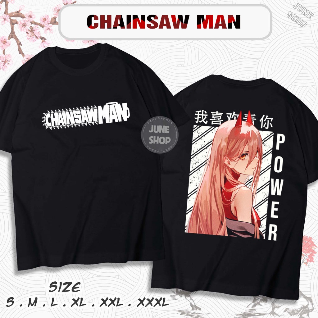 Áo thun Chainsaw Man in hình Makima, Denji, Power, Aki phong cách cực chất