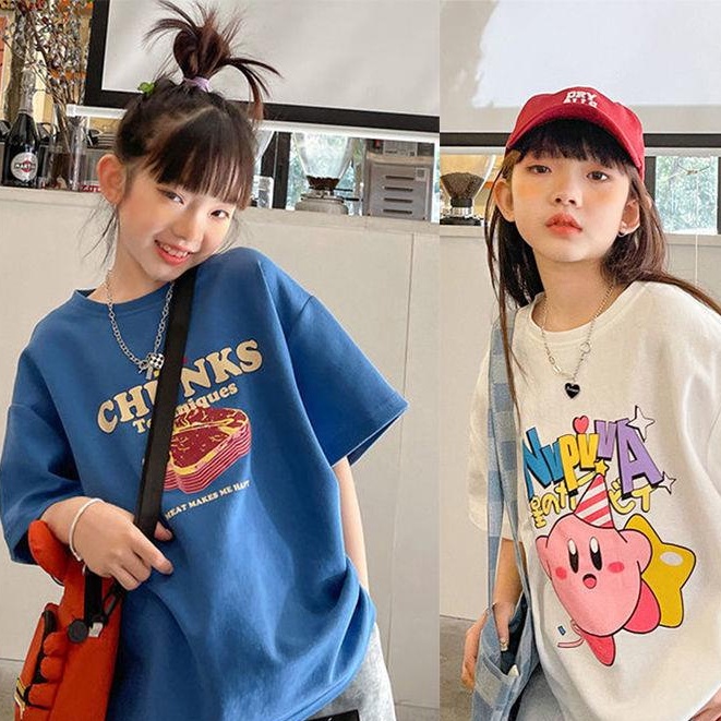 Áo Thun Cotton Tay Ngắn Phong Cách Mùa Hè Mới Cho Bé Gái