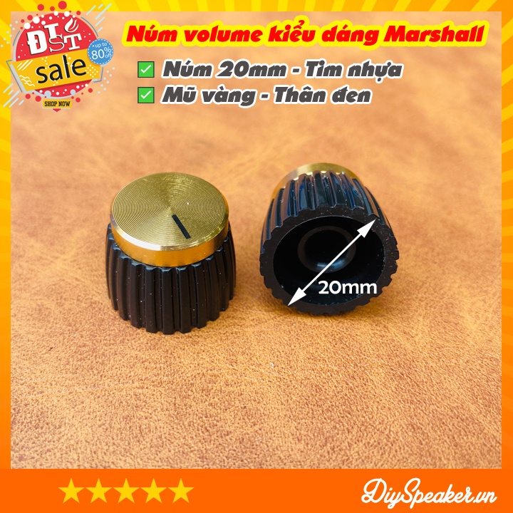 Núm Volume, núm vặn Marshall tim đồng vàng -