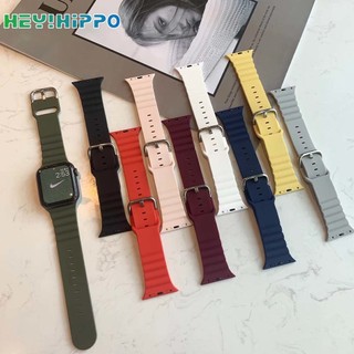 Dây Đeo Silicon Họa Tiết Sóng Biển Cho Đồng Hồ Thông Minh iwatch 45 / 44 / 42 / 41 / 40 / 38 8 / 7 / 6 / SE / 5 / 4