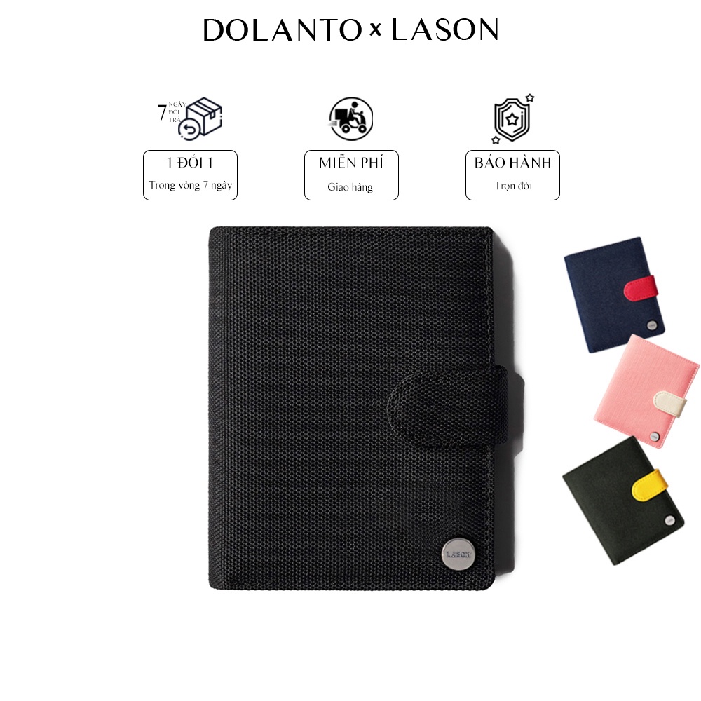 Ví Vải Đựng Tiền BUTTON ĐỨNG Canvas Polyester Cao Cấp Chống Thấm Nước DOLANTOxLASON Unisex Nam Nữ Chính Hãng