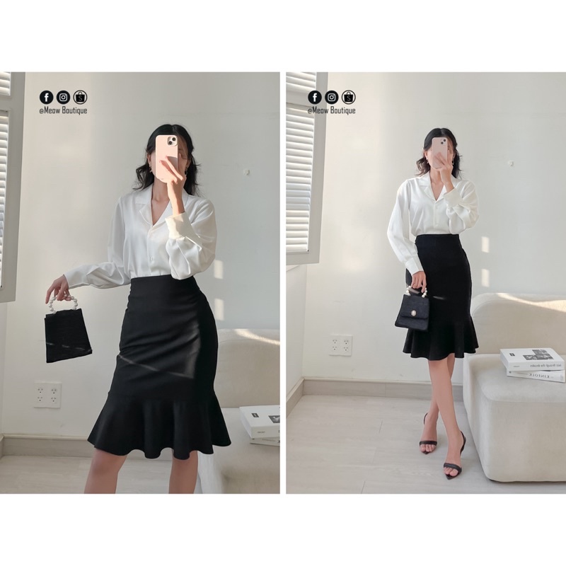 Chân váy bút chì đuôi cá midi Meow Boutique