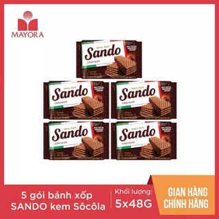 5 gói bánh xốp sando - vị chocolate 48g