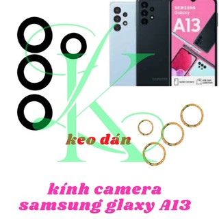 Mặt kính camera samsung A13 sẵn keo dán