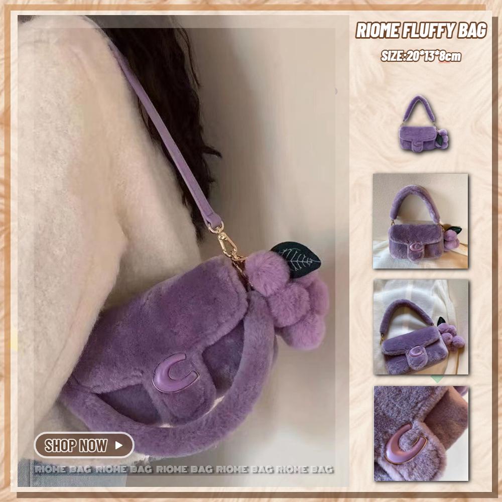 Túi Đeo Chéo Phủ Lông Phong Cách retro Thời Trang Thu Đông Cho Nữ