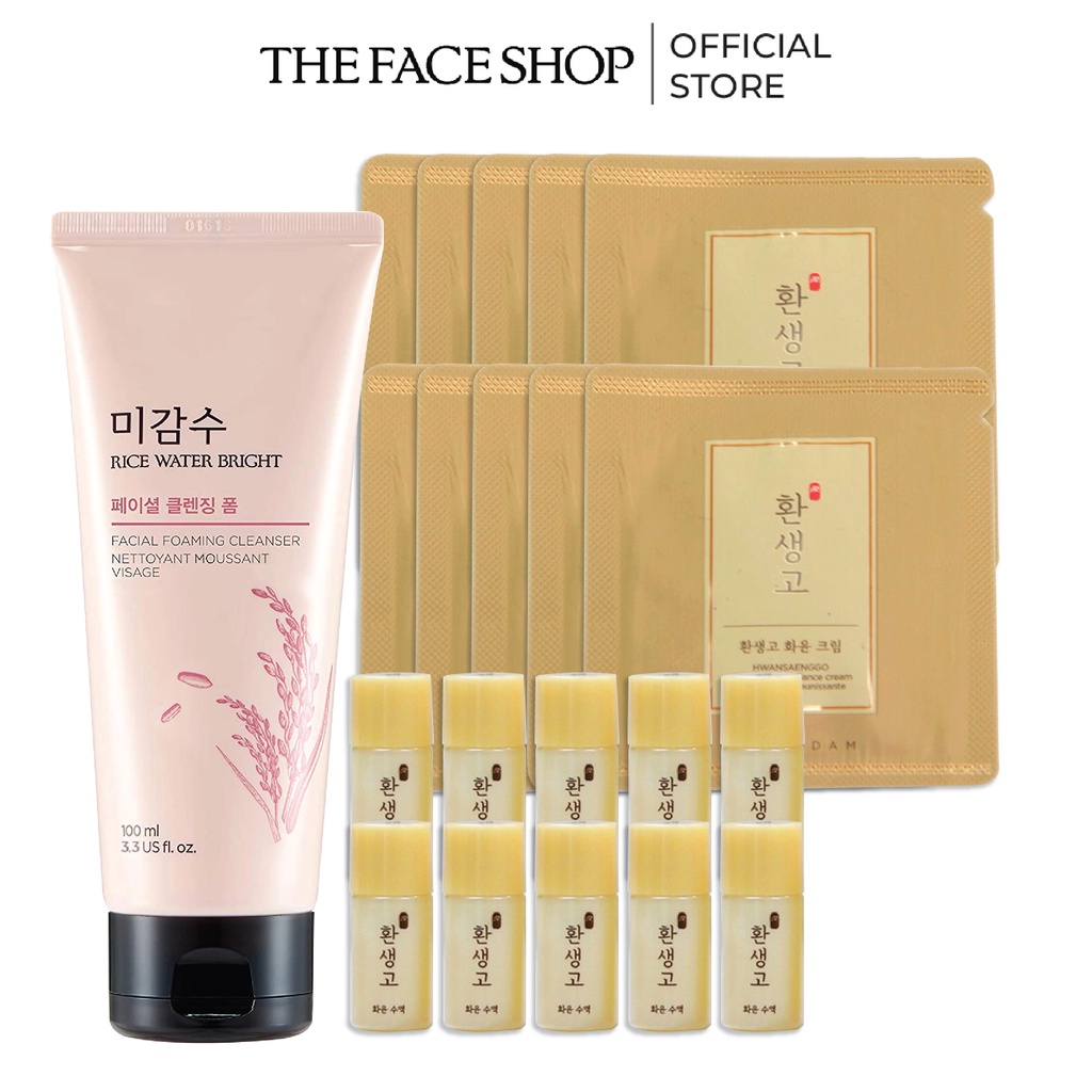 Combo 20 Sample (Sữa Dưỡng Da+Kem Dưỡng) Thefaceshop 1.5Ml+Sữa Rửa Mặt Làm Sáng Da Thefaceshop 100ml