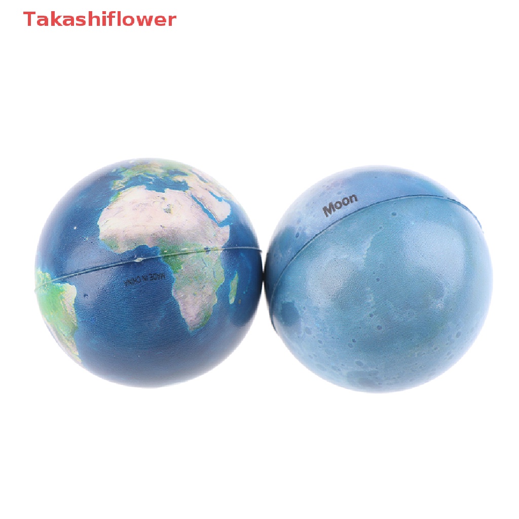 (Takashiflower) 9 Cục Nắn Bóp Hình Tám Hành Tinh Mặt Trời Mặt Trăng Ngôi Sao Bằng Xốp PU Mềm 6.3