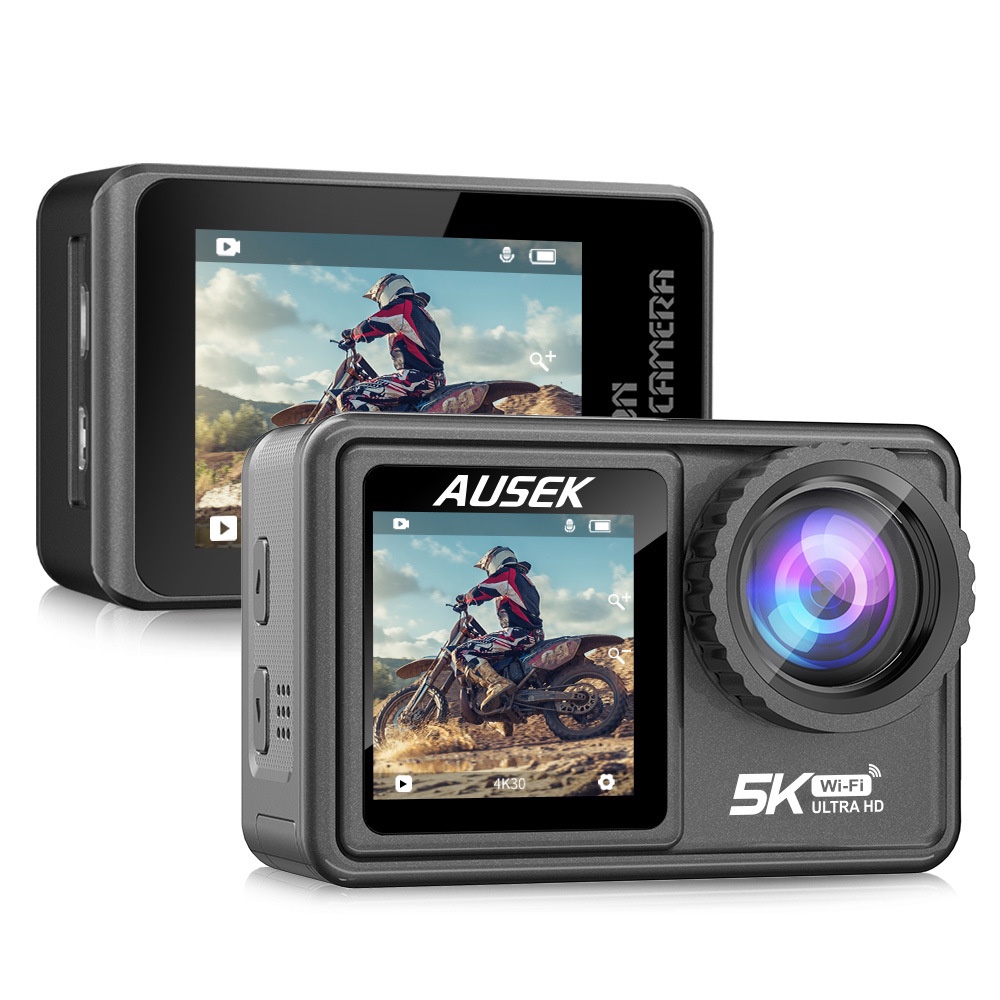 Camera Ausek S81- Quay Video 5K – Chống Rung EIS Tặng Thêm Pin + Dock Sạc Đôi + 6 Bộ Lọc Màu Sắc  (Có Video Test)