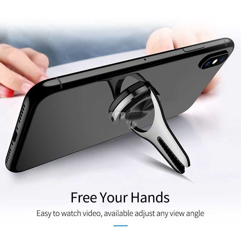 Giá Đỡ Điện Thoại Xoay 360 Độ Kẹp Điều Hòa Xe Hơi Dành Cho iPhone 11 Pro XS Max Android Phone Xiaomi Huawei Samsung