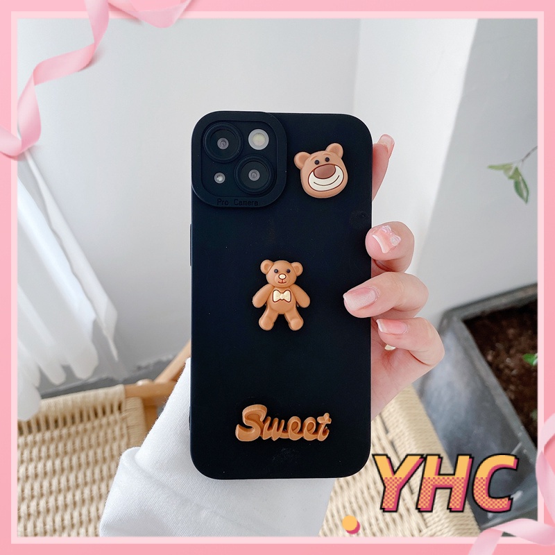 ốp iphone Họa Tiết Hoa Và Gấu Đáng Yêu Cho Iphone6 6splus 7 7plus 8 8plus XR X XS 11 12 Pro max Plus Promax max-062