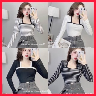 Áo len kiểu dài tay nữ len tăm tôn ngực