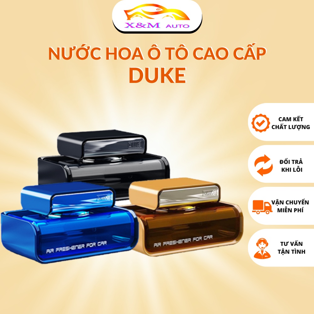 Nước Hoa Ô Tô Cao Cấp Duke - Chiết Xuất Từ Thiên Nhiên - Khử Mùi Hôi - Chống Say Xe - Đa Dạng Mùi Hương - X&M Auto