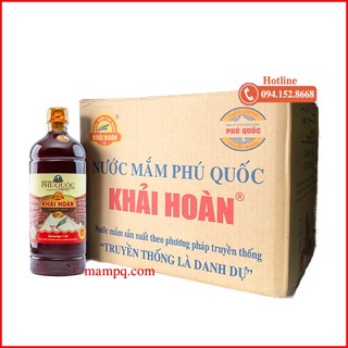 Nước mắm khải hoàn thùng 12 chai nhựa 1 lít 40 độ đạm