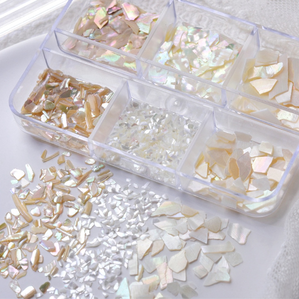 1 Hộp Kim Tuyến 6 Ngăn Siêu Mỏng Trang Trí Móng Tay Nghệ Thuật