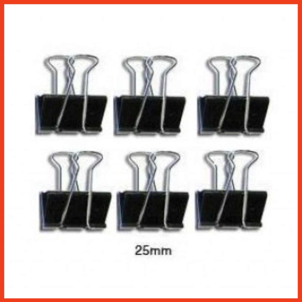Sỉ 12 hộp kẹp bướm đen 25mm - Kẹp tài liệu cỡ vừa (1 hộp nhỏ 12 cái kẹp, 1 hộp to có 12 hộp nhỏ bên 