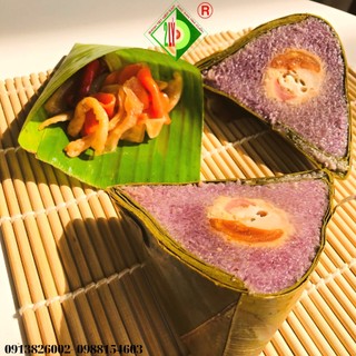 Bánh Ú Cẩm nhân mặn [Bánh tét Trà Cuôn Hai Lý tại Trà Vinh]