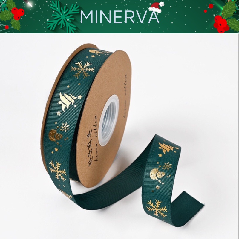 Cuộn 2m dây ruy băng bản 25 mm trang trí giáng sinh, gắn hộp quà tặng
