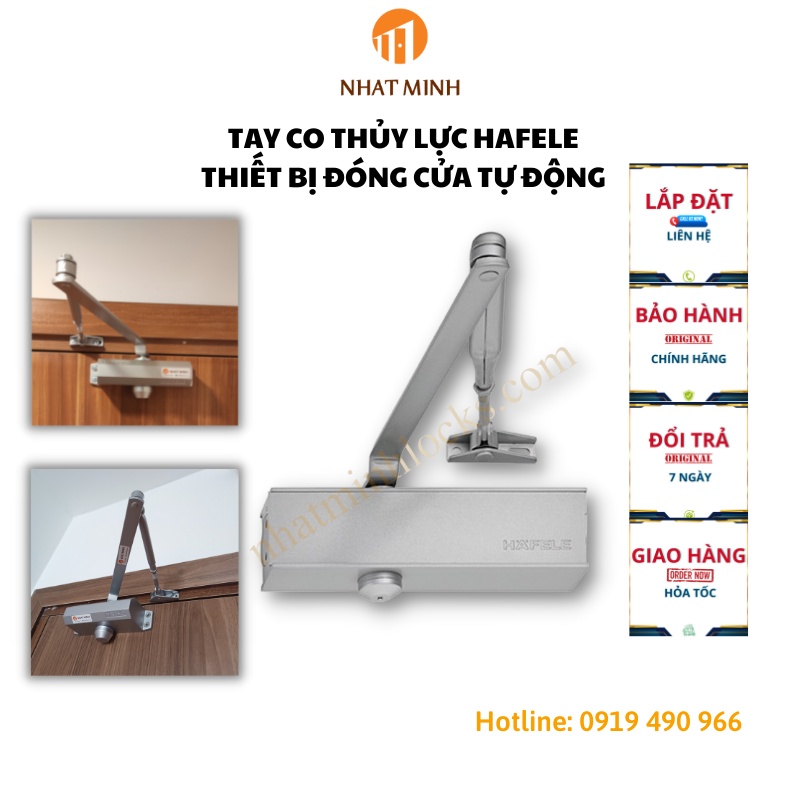 Tay Co Thủy Lực Hafele DCL 12 Loại Có Dừng 90° Hàng Chính Hãng Chống Ồn Chống Va Đập An Toàn Cho Trẻ Em, Cùi Chỏ Hơi