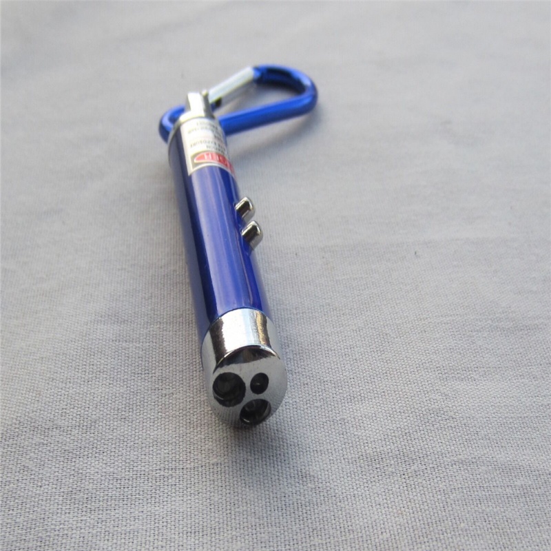 Móc Khóa Đèn Pin LED UV Mini 3 Trong 1 Đa Năng Tiện Dụng