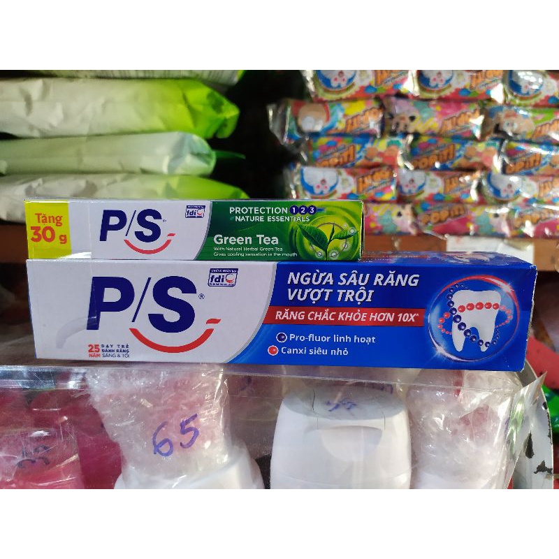 Kem đánh răng p/s 180g, p/s trà xanh tặng kèm, close-up 180g