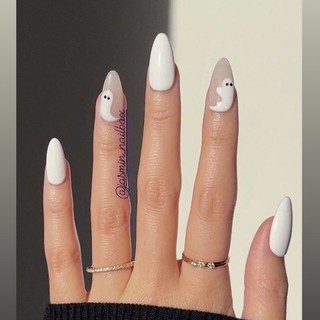 nailbox thiết kế mẫu trắng halloween