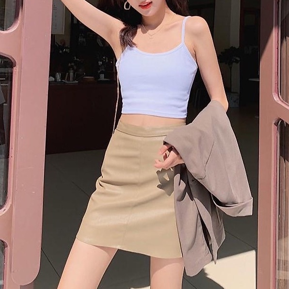 Áo 2 dây nữ  trơn dáng ôm MADELA chất thun dày dặn không đệm mút, áo thun hai dây quai có để điều chỉnh freesize &lt;55kg