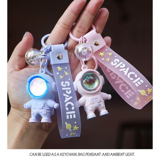 Móc khóa xe, móc khóa hoạt hình phi hành gia SPACE có đèn pin vũ trụ siêu đẹp