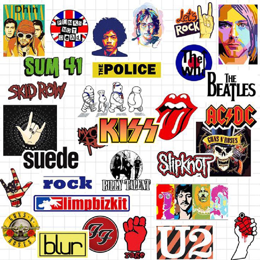 Bộ 50 Miếng Dán Trang Trí Ván Trượt / Guitar / Laptop Họa Tiết Graffiti Cá Tính