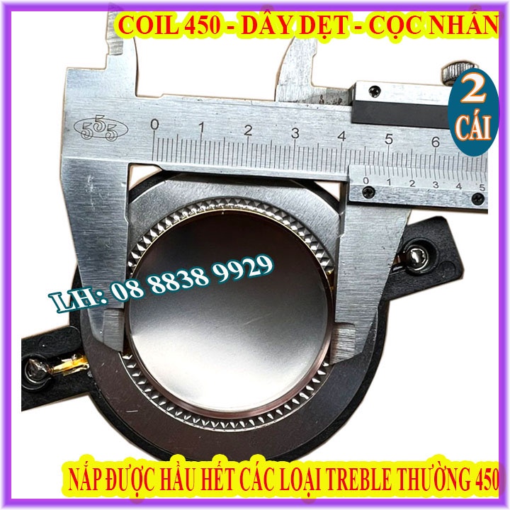 2 COIL DÂY DẸT LOA TREBLE 44.4mm CÓ CỌC NHẤN - DÙNG CHO HẤU HẾT TREBLE 450 - GIÁ 2 CHIẾC