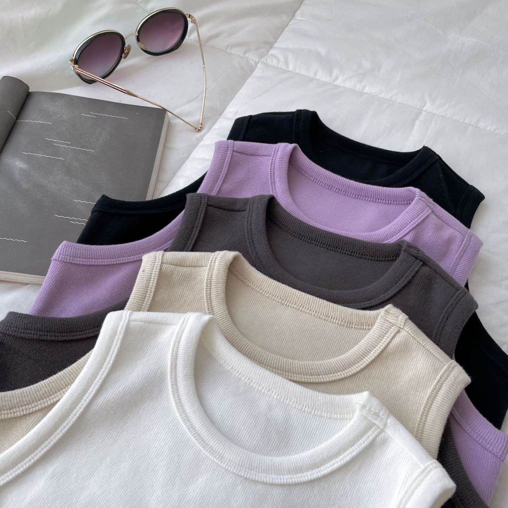 Áo Croptop Cổ Tròn 9 Màu Sắc Tùy Chọn Phong Cách Hàn Quốc Thời Trang Cho Nữ JP5