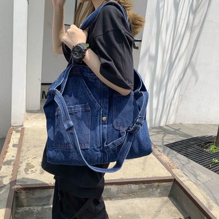 Túi Xách Đeo Vai Bằng Vải Denim Kích Thước Lớn Mẫu Mới 2022 Phong Cách Hàn Quốc Cho Nữ