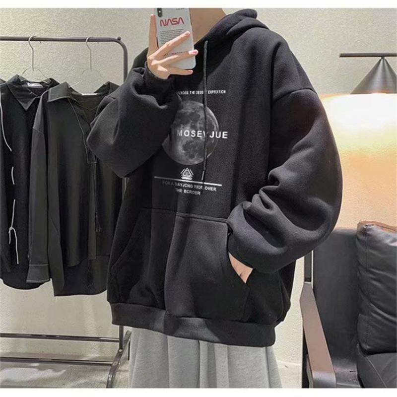 Áo Khoác Hoodie Nỉ Dáng Rộng Phong Cách Thu Đông Mới Cho Cặp Đôi