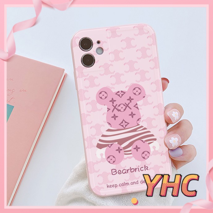 Ốp Điện Thoại Họa Tiết Gấu &amp; Gạch Cho iPhone 6s 6splus 7 7plus 8 8plus X XS XSMAX 11 12 Pro Max Plus Promax-432