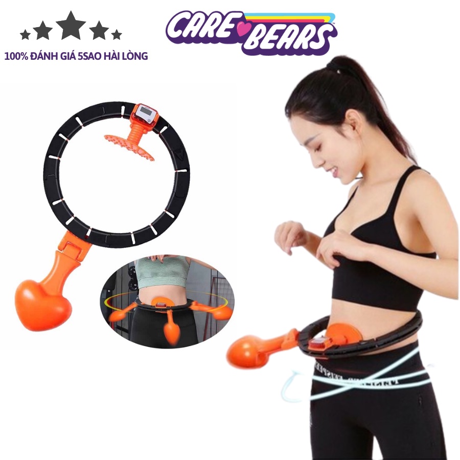 Vòng lắc eo giảm mỡ bụng tập thể hình tại nhà Hula hoop, có đồng hồ đếm, hiển thị vòng quay thông minh, tiện lợi