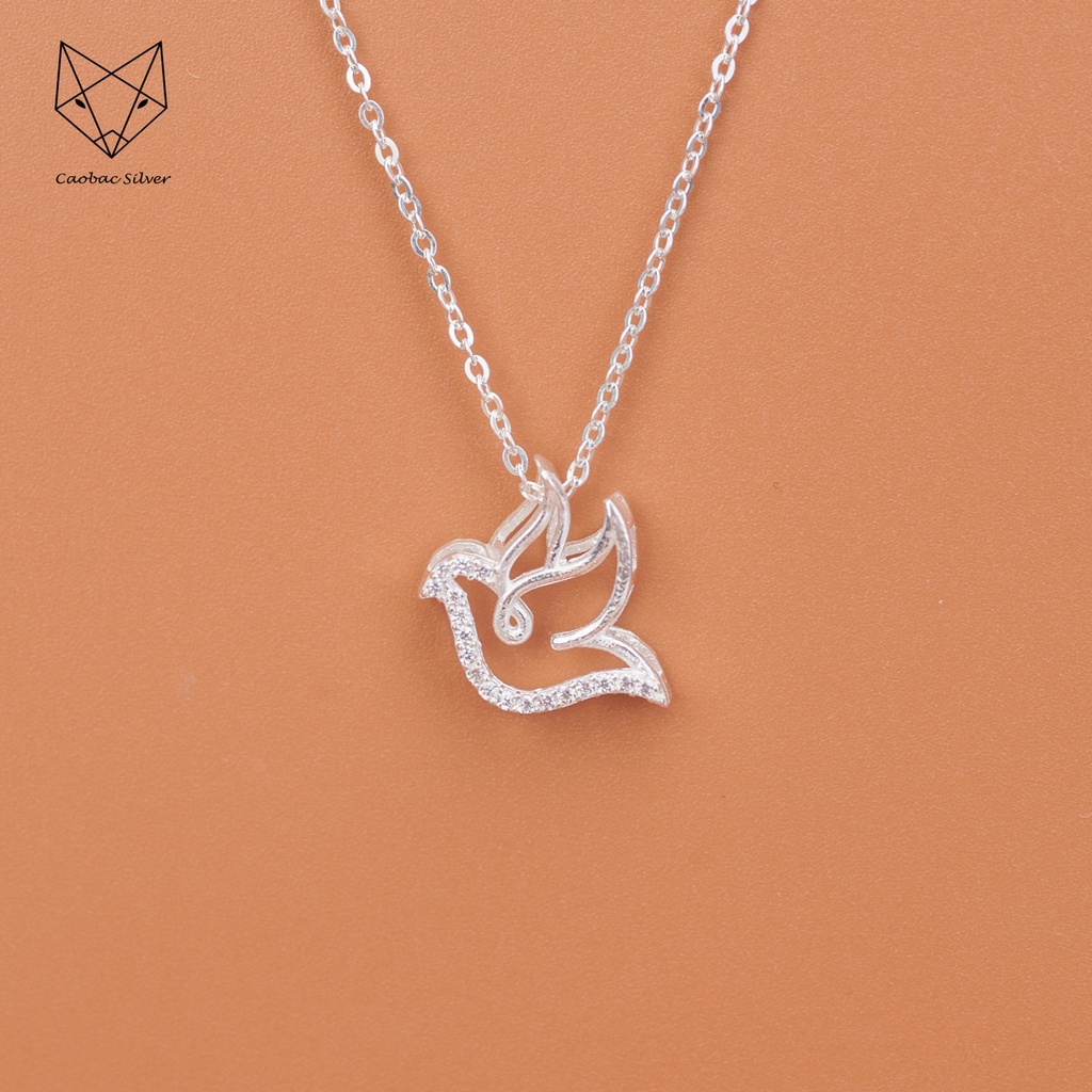 Dây Chuyền Bạc Ta Cao Cấp CaoBac Silver Bồ Câu Thiết Kế Độc Lạ, Tinh Tế , Thanh Lịch Dành Tặng Riêng Cho Các Bạn Nữ