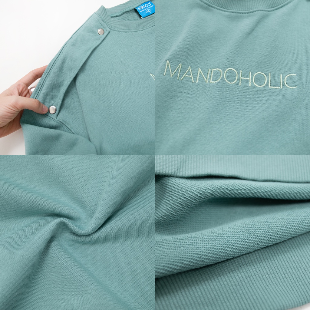 Áo Sweater Nỉ Nam MANDO Phối Cúc Cách Điệu Chất Liệu Nỉ Chân Cua Dày Dặn, Form Rộng Unisex Phong Cách Unisex SWT011