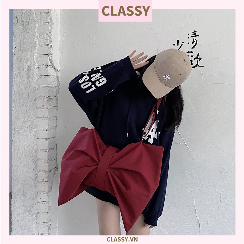 Túi đeo chéo Classy bằng vải hình nơ xinh xắn T596